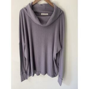 Wee The Free Womens Size M The Rosa Ribbed Sweater Shirt Lavender Long Sleeve
